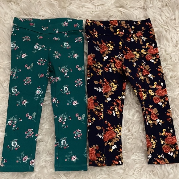 NEW WOT Janie&Jack Set of Floral Ponte Pants - Picture 9 of 10